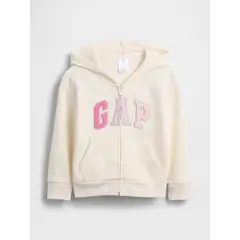 GAP - Polerón Toddler Niña Con Gorro Con Cierre Logo Beige