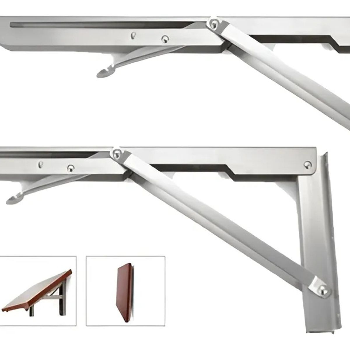 GENERICO - Bisagras Escuadra Soporte Estante Repisa Plegable 35cm 1par