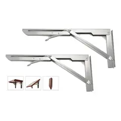 GENERICO - Bisagras Escuadra Soporte Estante Repisa Plegable 35cm 1par