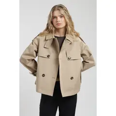 FROENS - Chaqueta mujer Trench beige twill