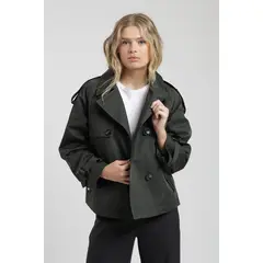 FROENS - Chaqueta mujer Trench verde