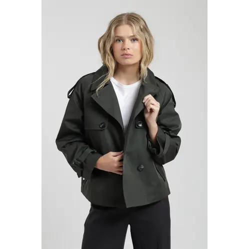 FROENS - Chaqueta mujer Trench verde