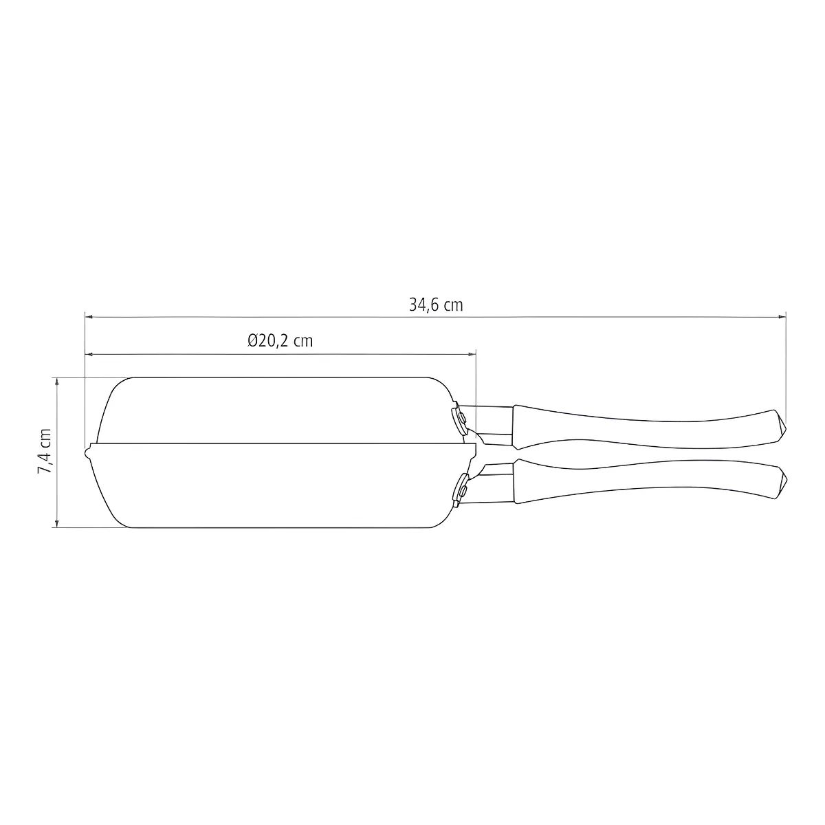 PANELUX - Sarten Antiadherente Doble Panelux Omeletera Tortillas 20cm Rojo
