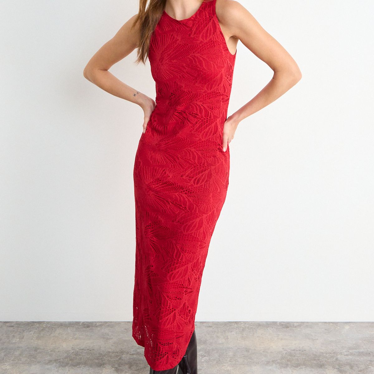 IO - Vestido Liso Largo Mujer Rojo Io