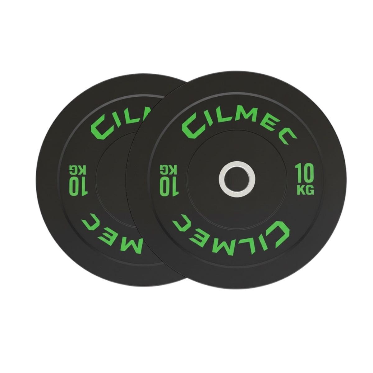 GENERICO - Par Discos Olimpicos Bumper 10kg  2 Unidades  Crossfit Negro