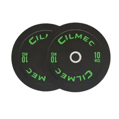 GENERICO - Par Discos Olimpicos Bumper 10kg 2 Unidades Crossfit Negro