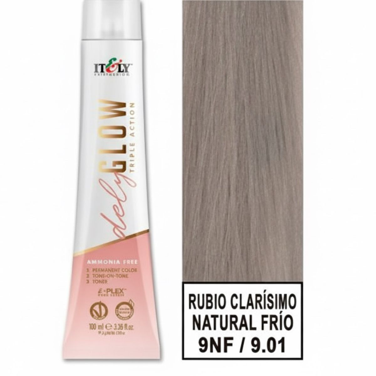 GENERICO - TINTURA PER S/AMONI ITELY DELYGLOW 9NF RUBIO MUY CLARO FRIO NATURAL 100ML 9.01 + OXIDANTE