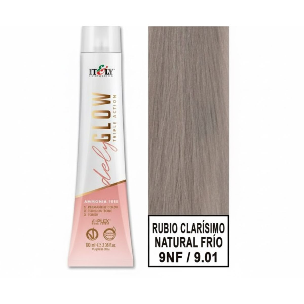 GENERICO - TINTURA PER S/AMONI ITELY DELYGLOW 9NF RUBIO MUY CLARO FRIO NATURAL 100ML 9.01 + OXIDANTE