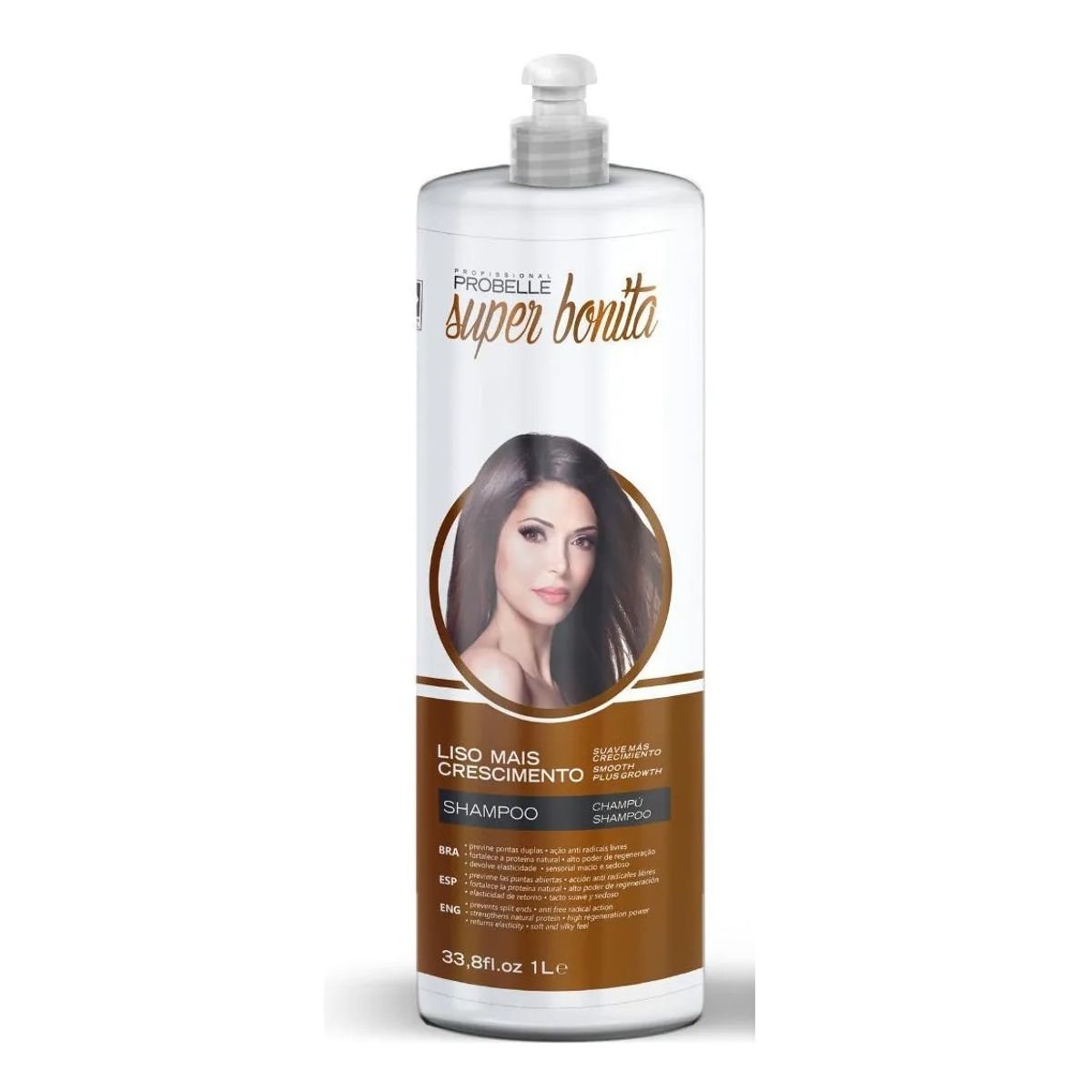 PROBELLE - SHAMPOO LISO MAIS CRESCIMENTO PROBELLE 1000ML ACTIVADOR DE FOLÍCULOS Y DISCIPLINA CAPILAR PROFESIONA