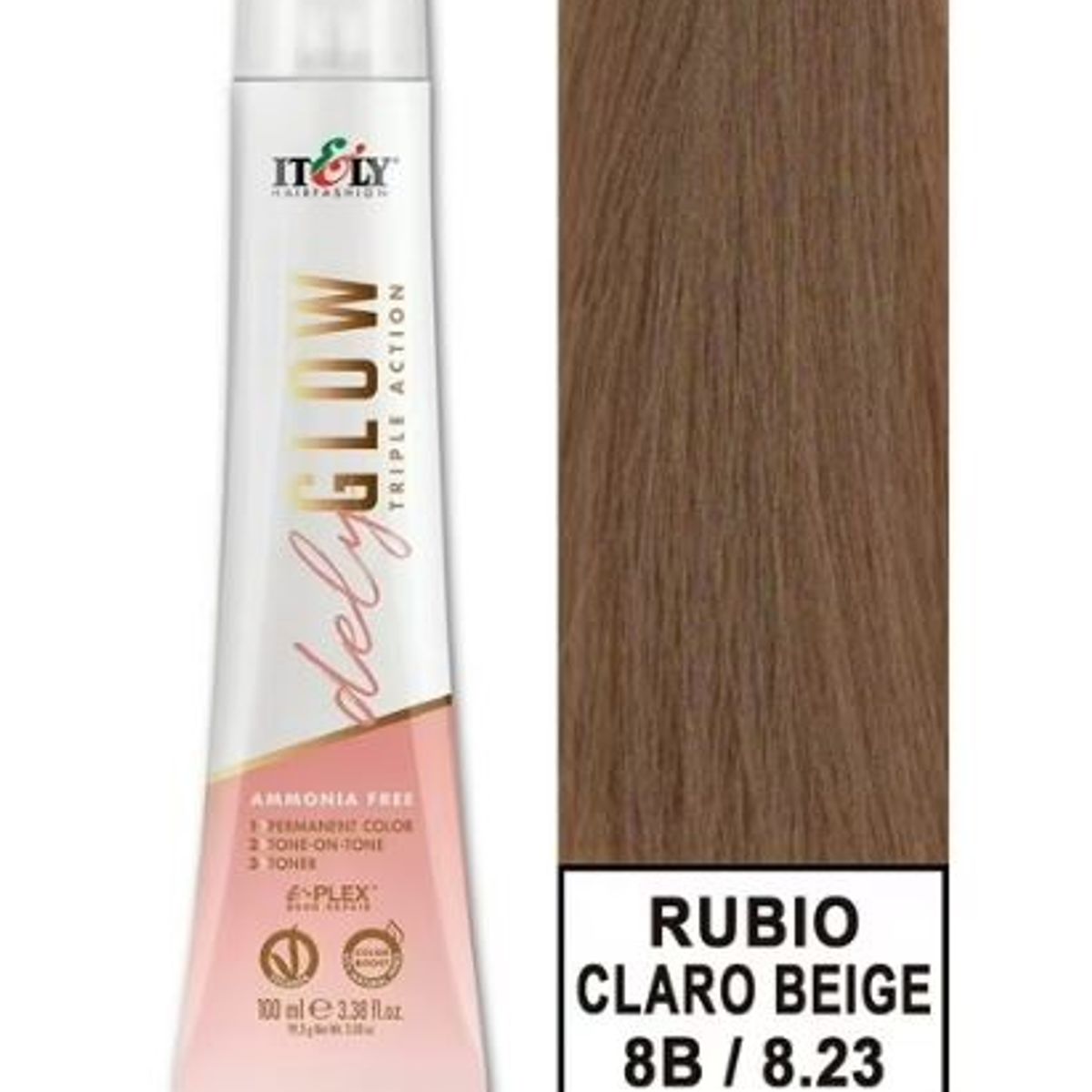 GENERICO - TINTURA PER S/AMONI ITELY DELYGLOW 8B RUBIO BEIGE CLARO 100ML 8.23 + OXIDANTE