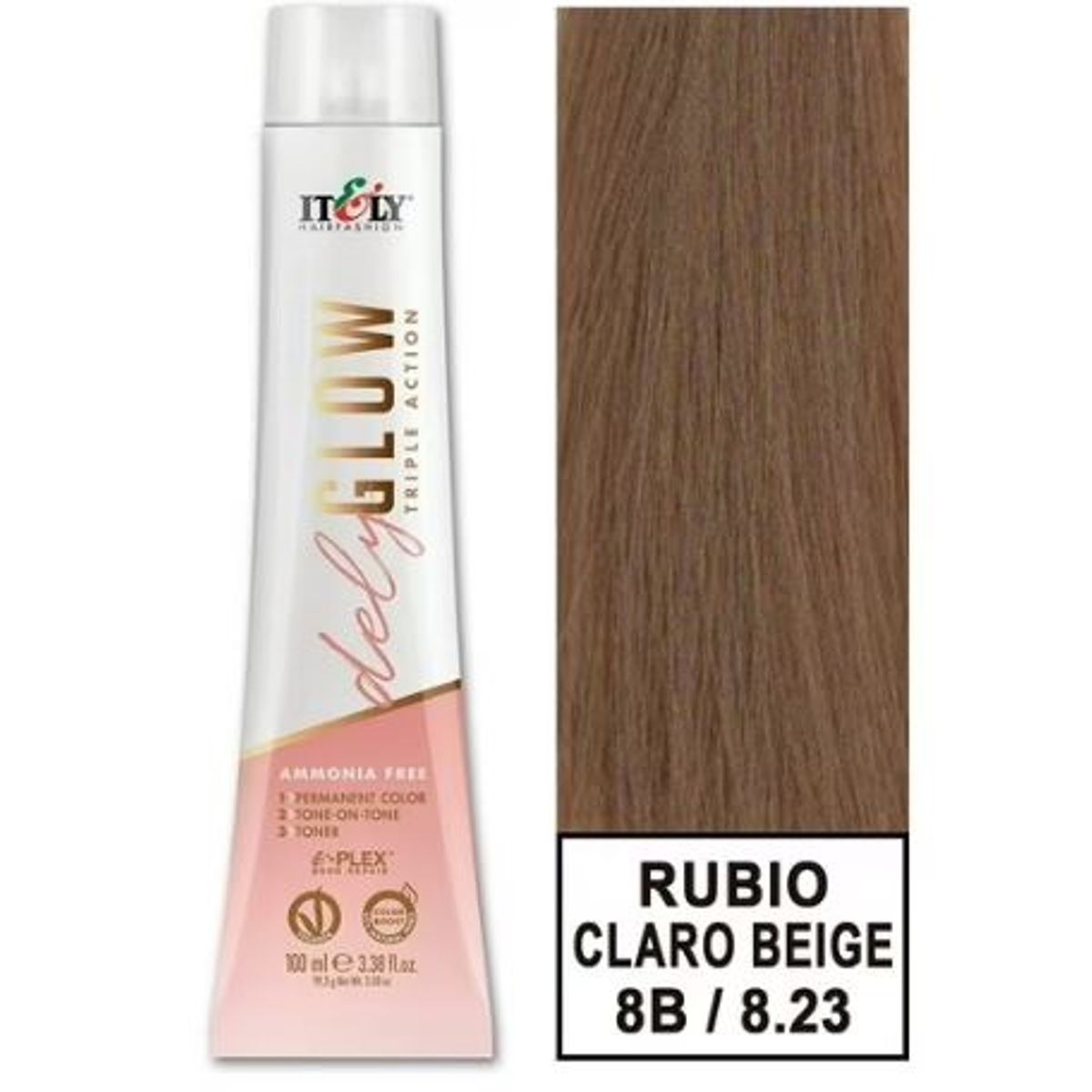 GENERICO - TINTURA PER S/AMONI ITELY DELYGLOW 8B RUBIO BEIGE CLARO 100ML 8.23 + OXIDANTE