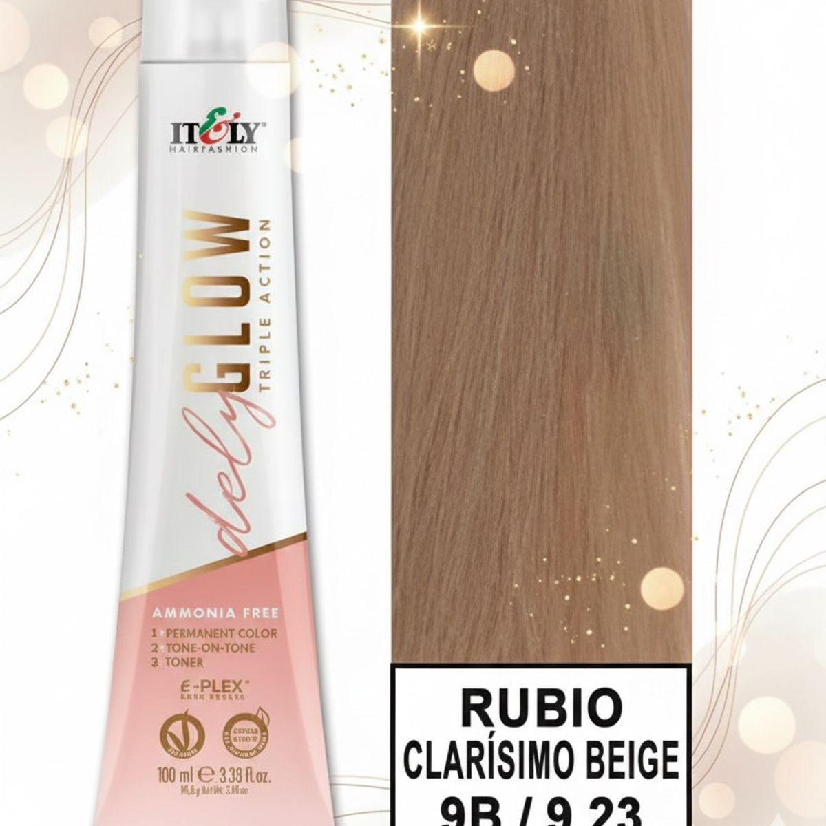 GENERICO - TINTURA PER S/AMONI ITELY DELYGLOW 9B RUBIO BEIGE MUY CLARO 100ML 9.23 + OXIDANTE