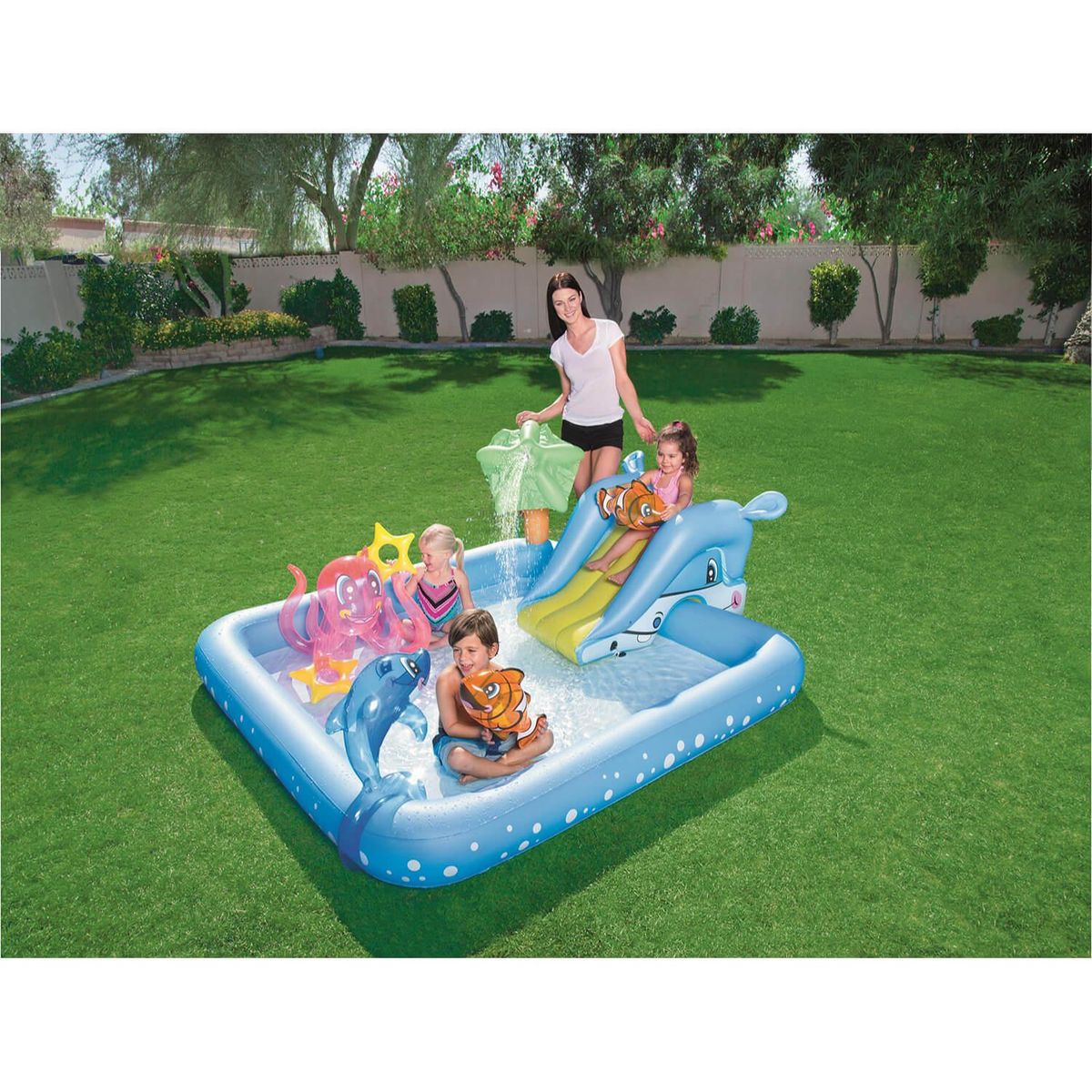 BESTWAY - Piscina Y Juegos Inflable Acuario 2.39Mx2.06Mx86Cms Bestway