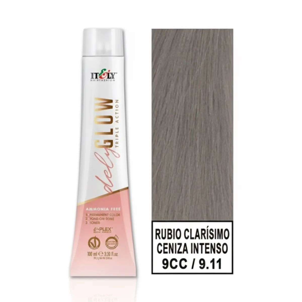 GENERICO - TINTURA PER S/AMONI ITELY DELYGLOW 9CC RUBIO MUY CLARO CENIZA INTENSO 100ML 9.11 + OXIDANTE