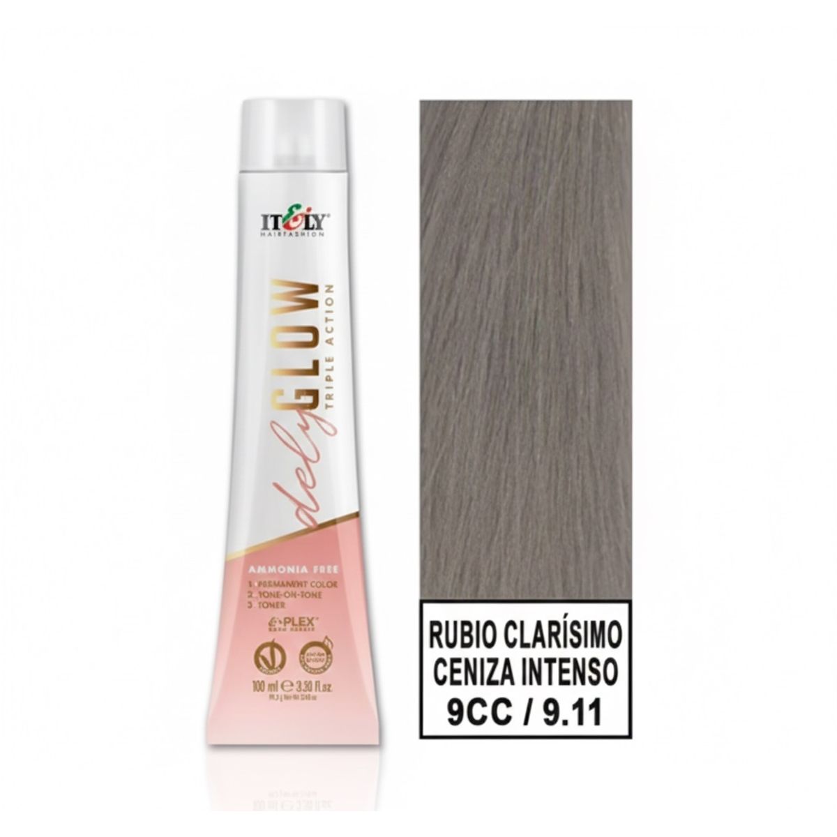 GENERICO - TINTURA PER S/AMONI ITELY DELYGLOW 9CC RUBIO MUY CLARO CENIZA INTENSO 100ML 9.11 + OXIDANTE