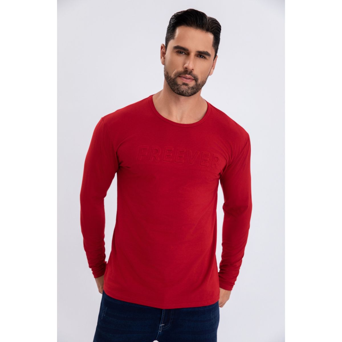 LIKE SHOP - Polera Hombre Manga Larga Algodón Colores Diseño Casual 6271
