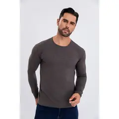 LIKE SHOP - Polera Hombre Manga Larga Algodón Colores Diseño Casual 6271