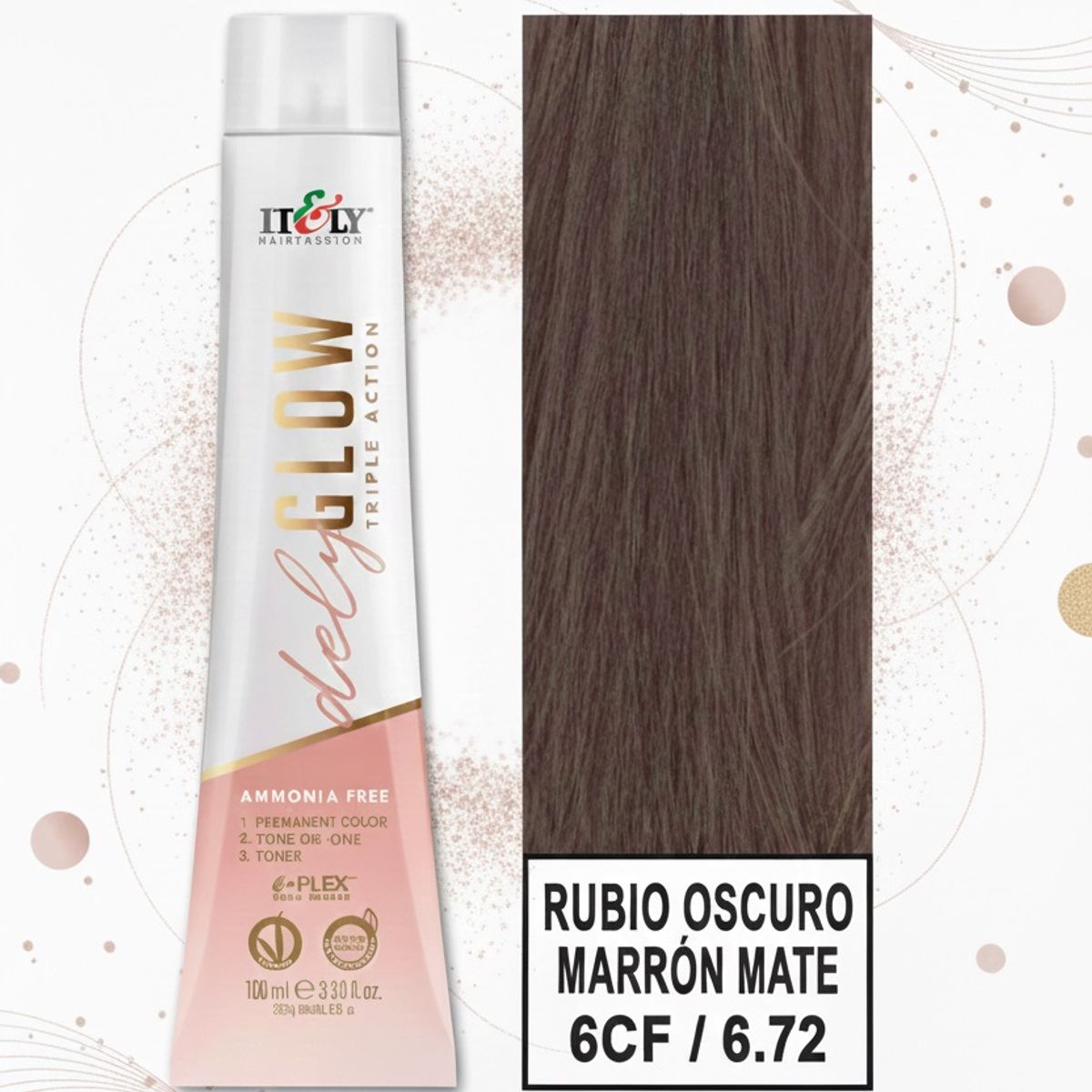 GENERICO - TINTURA PER S/AMONI ITELY DELYGLOW 6CF RUBIO OSCURO MOCA 100ML 6.72 + OXIDANTE