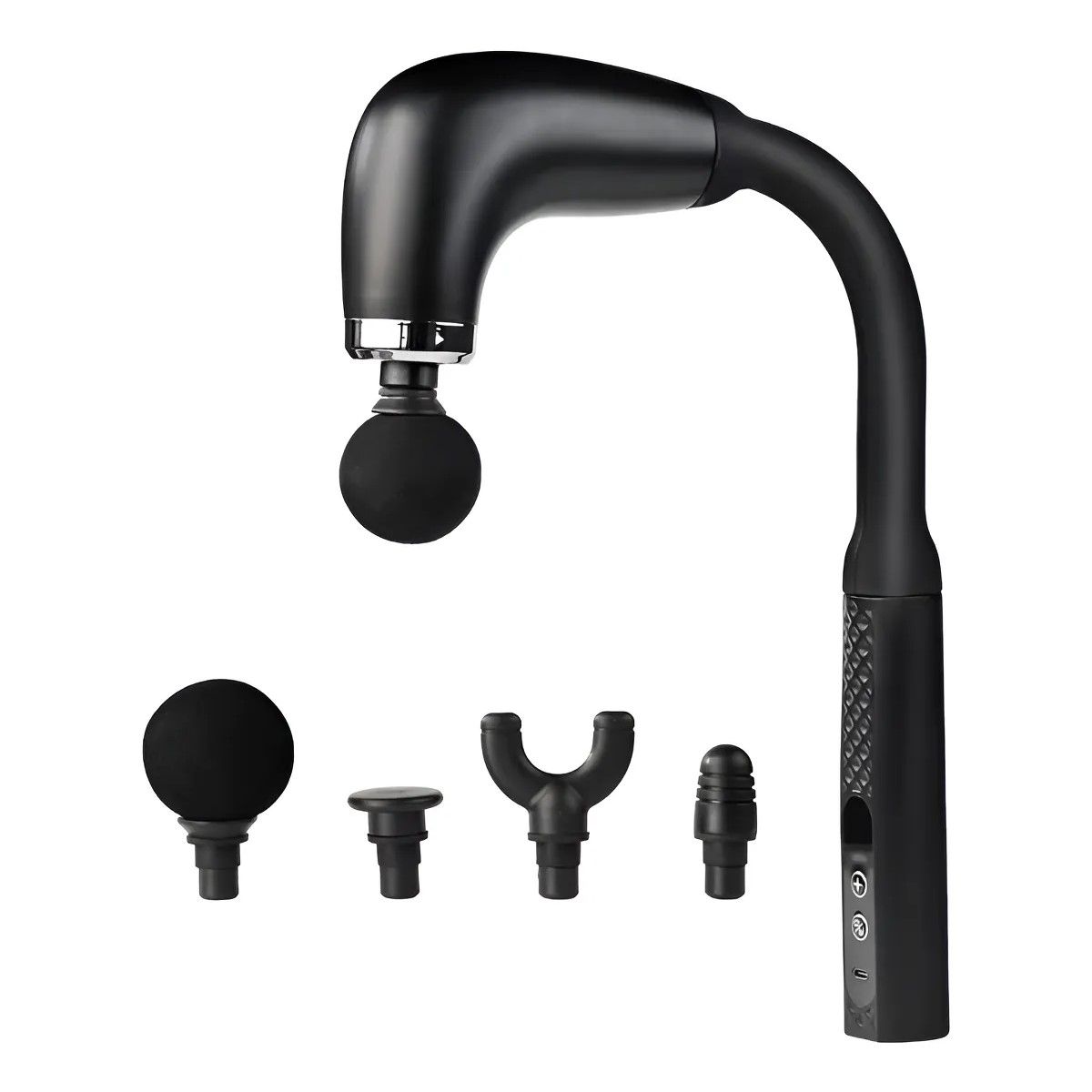 GENERICO - Masajedor Muscular Pistola Masaje Nivel 30 Digital Lcd Touch Negro