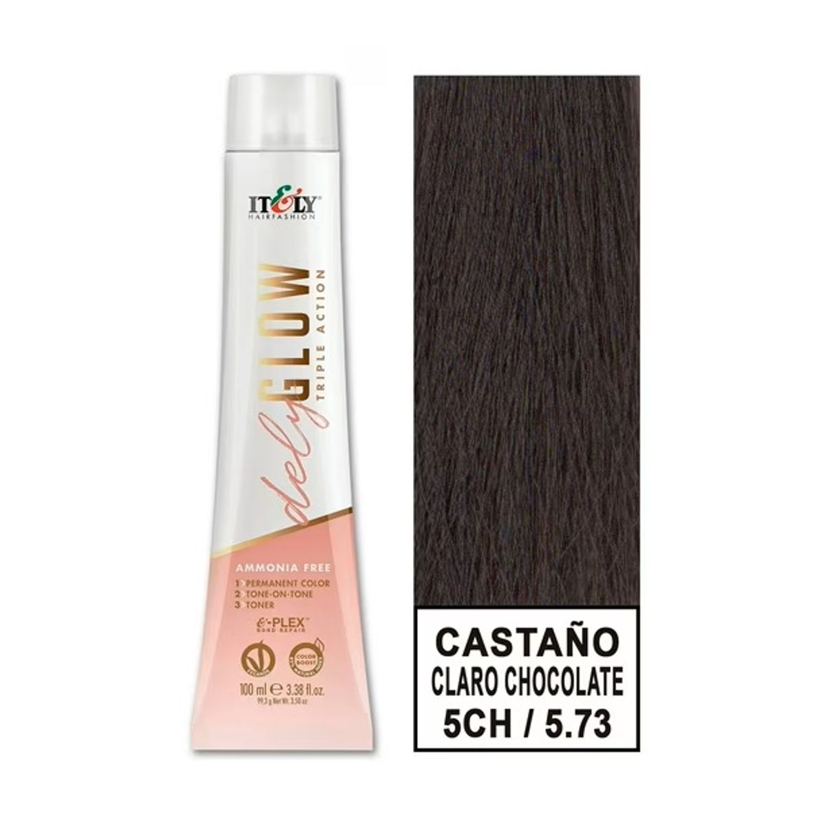 GENERICO - TINTURA PER S/AMONI ITELY DELYGLOW 5CH CASTAÑO CLARO CHOCOLATE 100ML 5.73 + OXIDANTE