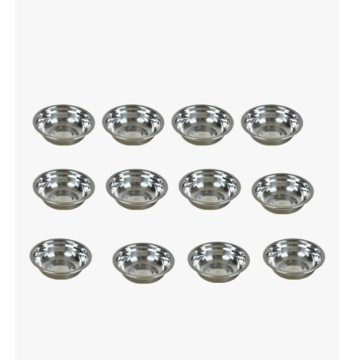 GENERICO - Pack 12 Bowl Profundo 19 Cm Acero Repostería Cocina Plateado