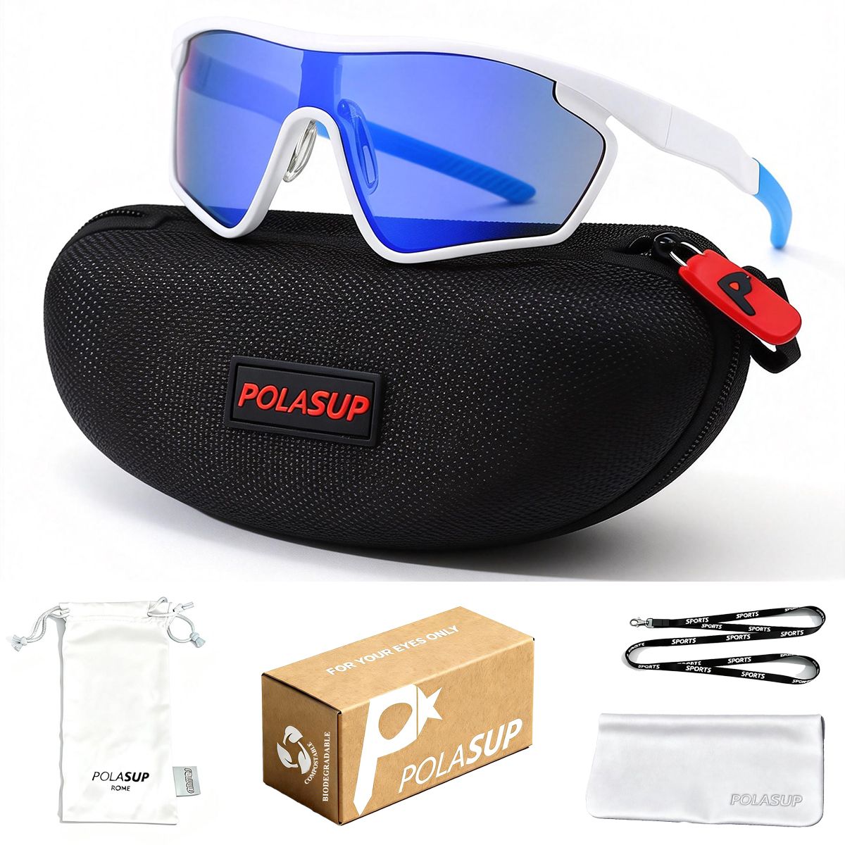 POLASUP - POLASUP  gafas Lentes de Sol Deportivos UV400 Unisex correr ciclismo pesca marathon hormbre mujer