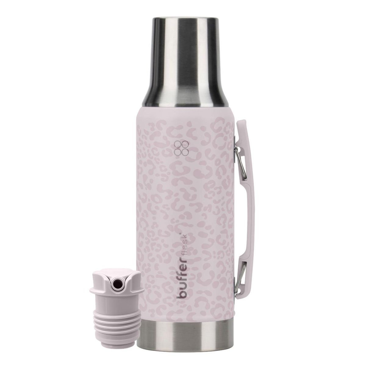 BUFFER FLASK - Termo Mate Set Matero Buffer 1,2L Acero Inox + Vaso - Rosa