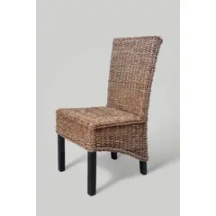 TERRA ESTILO - Silla de Comedor en Rattan Natural Hoja de Bannana