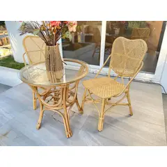 TERRA ESTILO - Conjunto Terraza Pequeña Rattan Natural, Set Balcón, Set Terraza