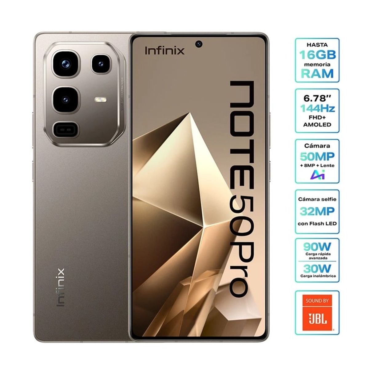 INFINIX - INFINIX NOTE 50PRO 8RAM 256GB TITANIUM GREY