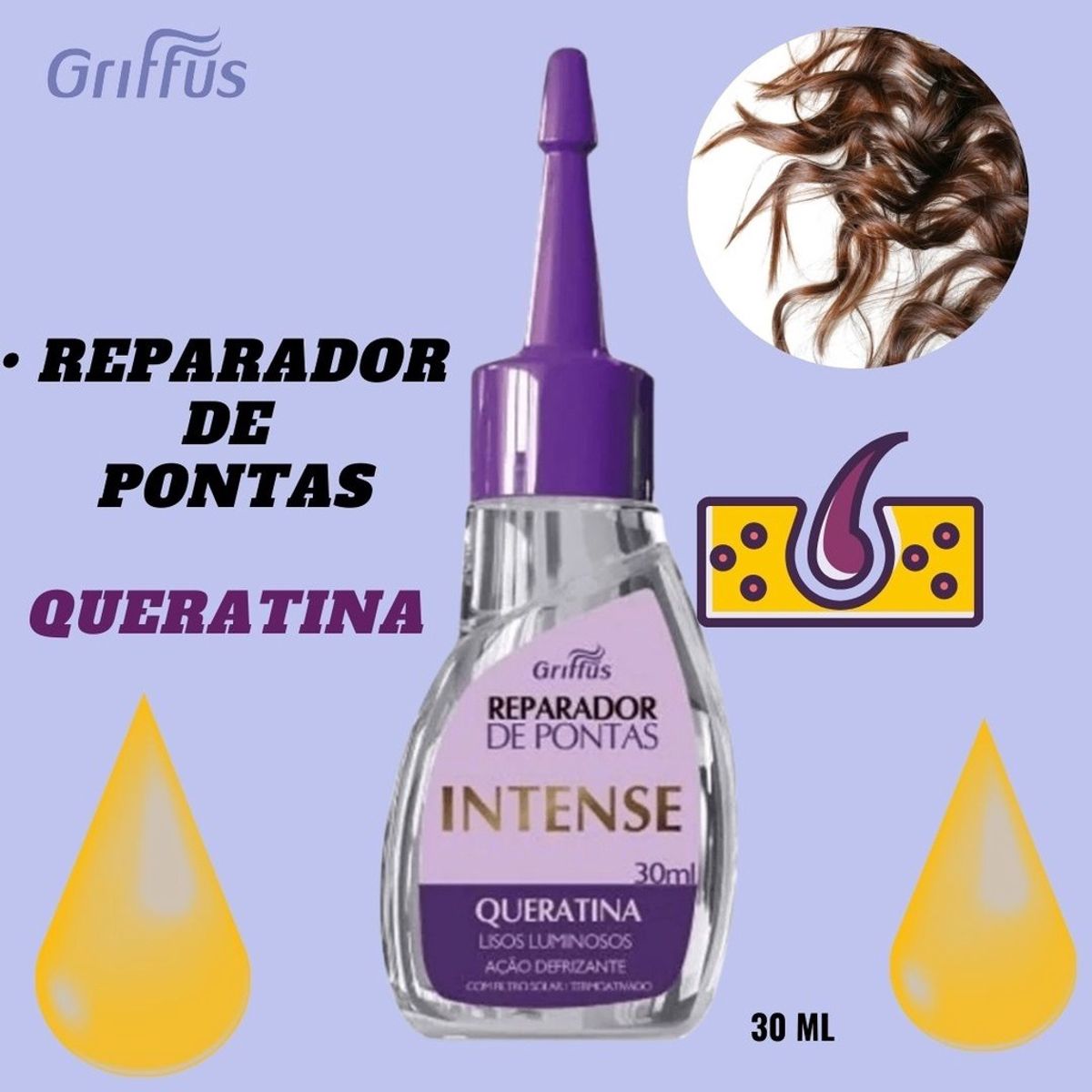 GRIFFUS - ACEITE REPARADOR DE PUNTAS CON QUERATINA GRIFFUS 30ML