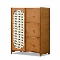 IDEEHOUSE - Aparador De Cocina Mueble Con Dos Cajones Marrón