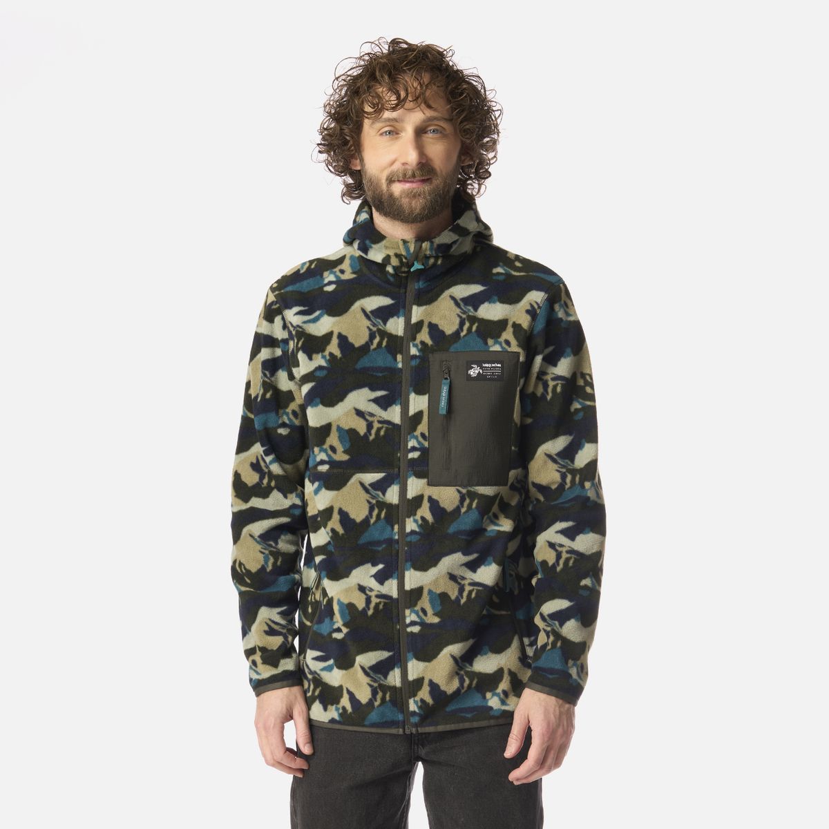 HAKA HONU - Polar Hombre Leñero Print Verde Militar Haka Honu