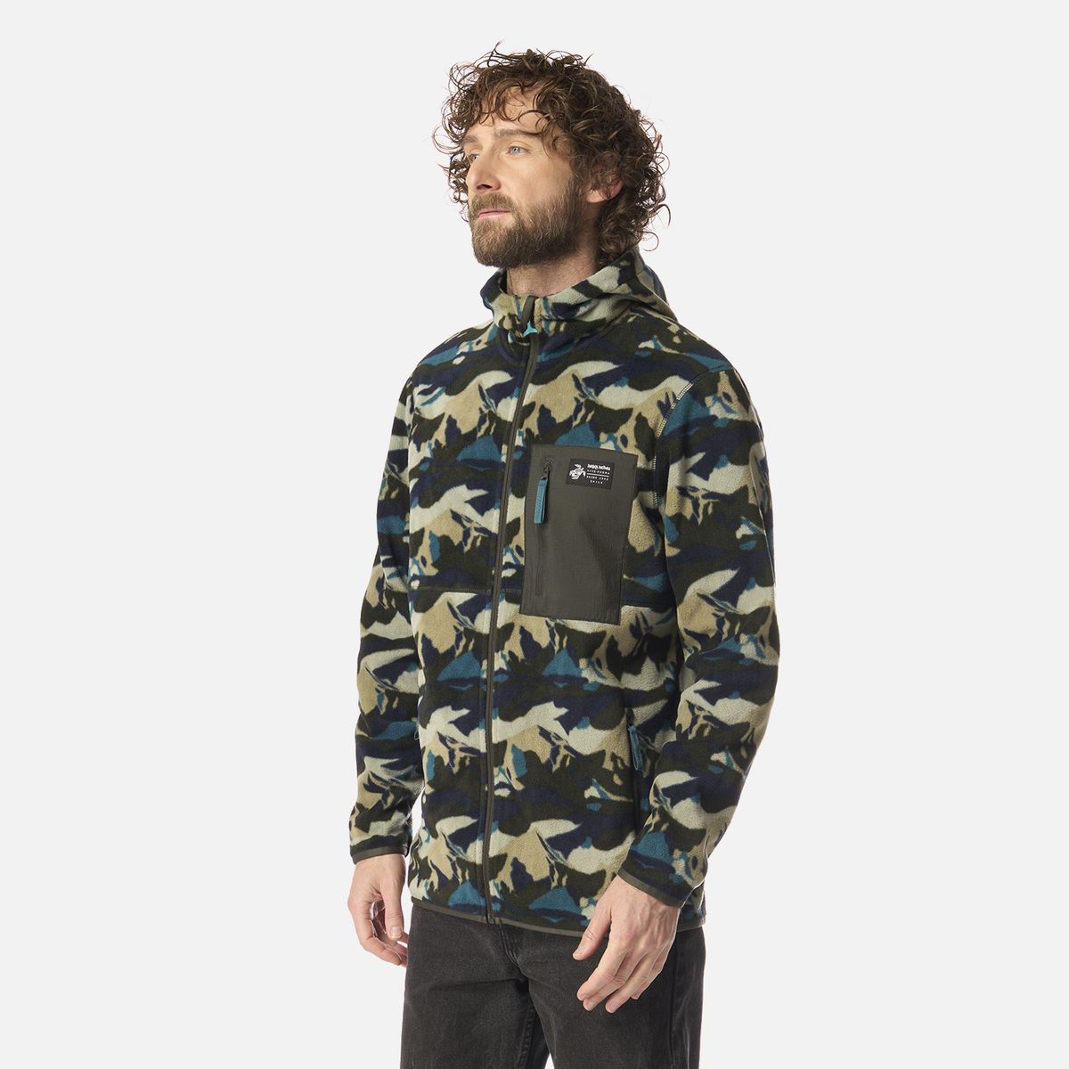 HAKA HONU - Polar Hombre Leñero Print Verde Militar Haka Honu