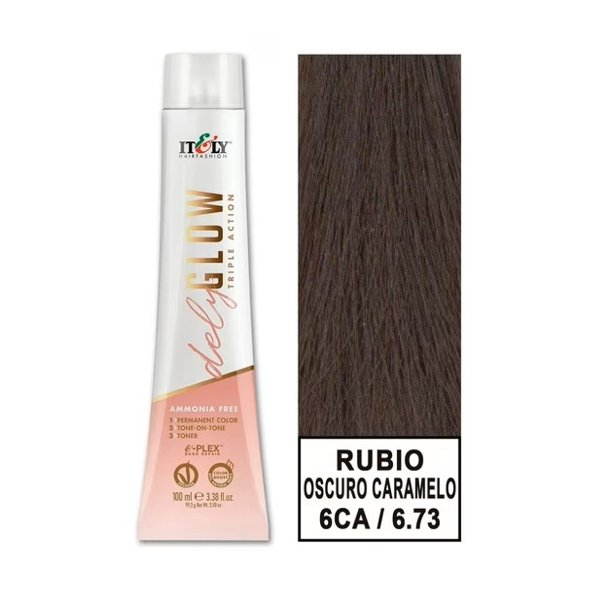 GENERICO - TINTURA PER S/AMONI ITELY DELYGLOW 6CA RUBIO OSCURO CARAMELO 100ML 6.73 + OXIDANTE