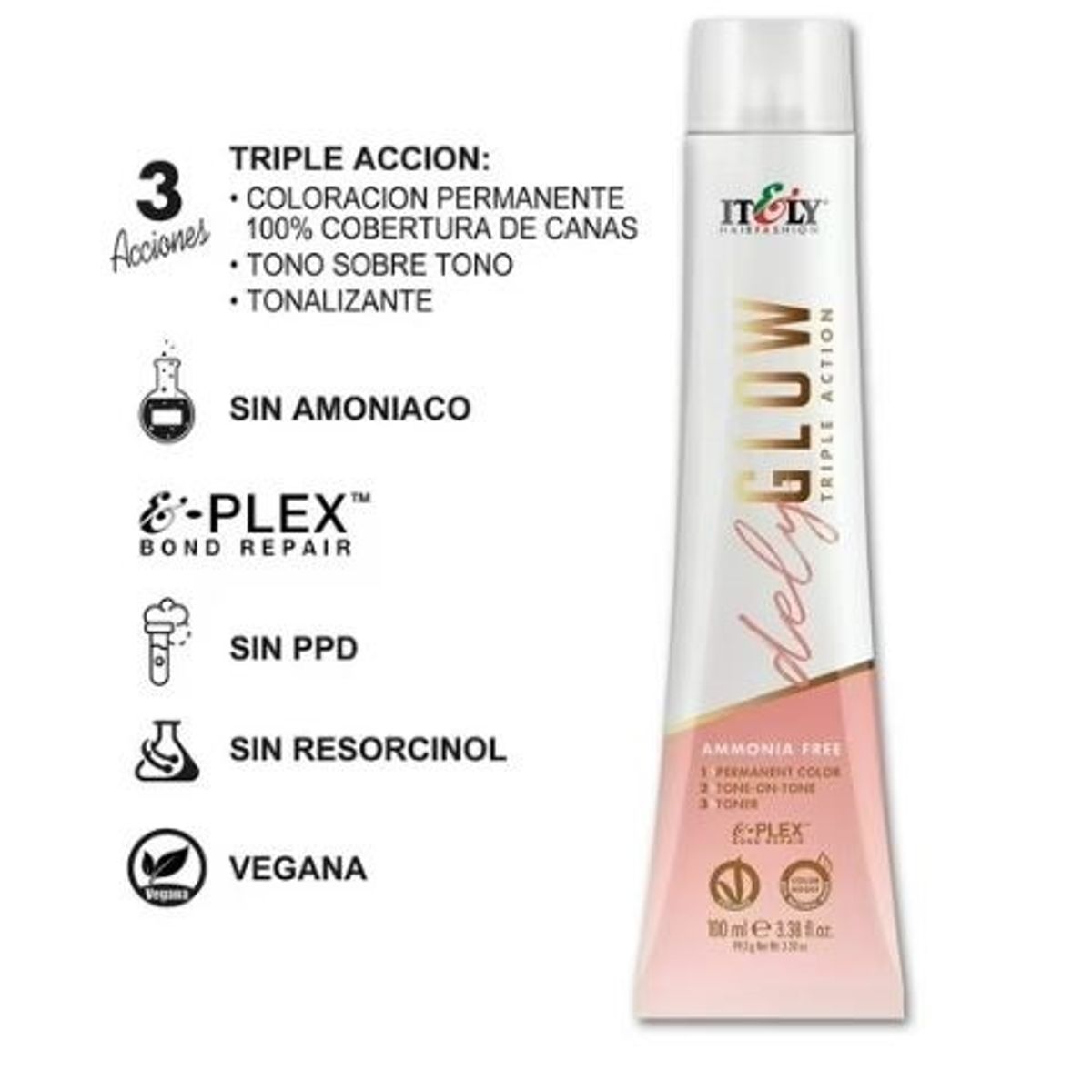 GENERICO - TINTURA PER S/AMONI ITELY DELYGLOW 7CA RUBIO MEDIO CARAMELO 100ML 7.73 + OXIDANTE