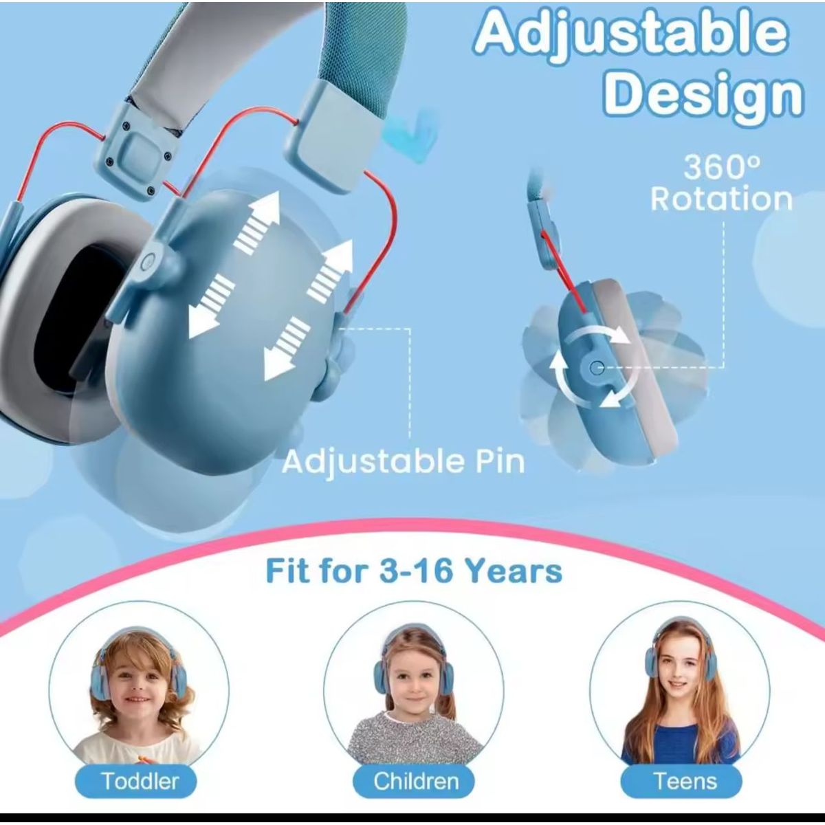 GENERICO - Orejeras Antiruido para Niños Protección Auditiva para Sensibilidad al Ruido niña