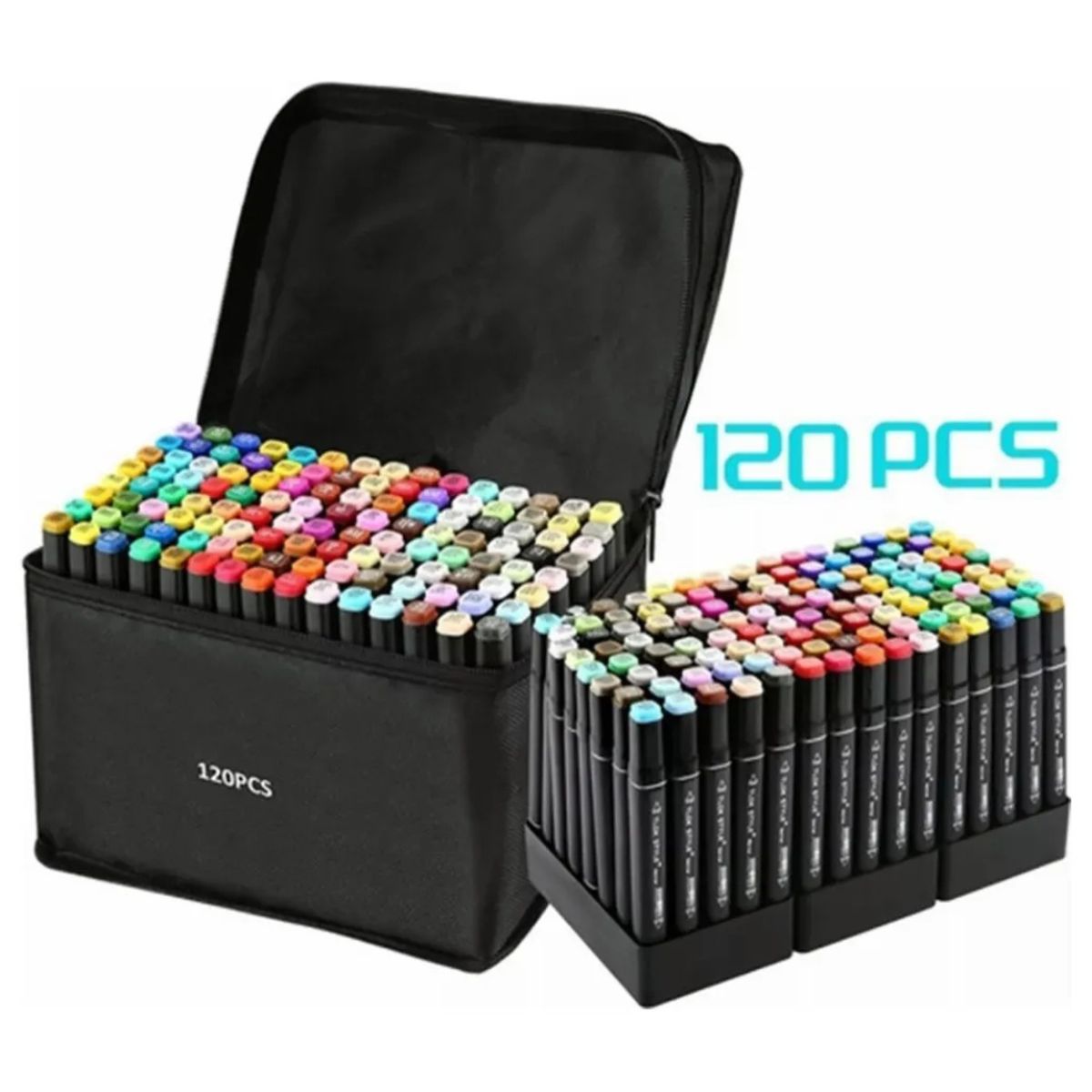 GENERICO - 120 Lápices Para Colorear Marcadores + Estuche