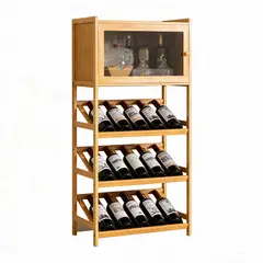 IDEEHOUSE - Estante De Botellas De Vino Para El Hogar Marrón Claro