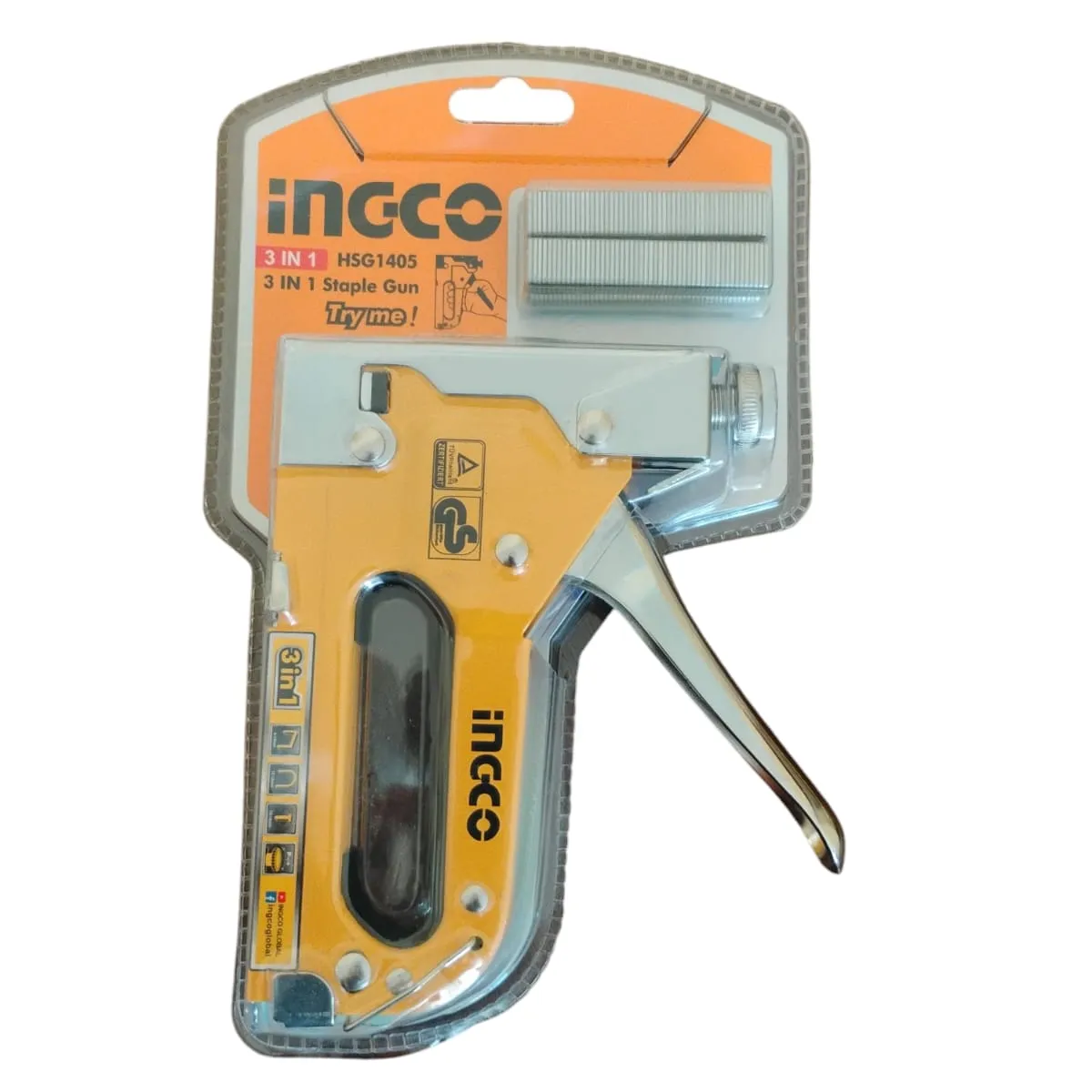 INGCO - Engrapadora/clavadora IngcoAmarilla y negra Manual 3 En 1 4-14mmx1.2mm
