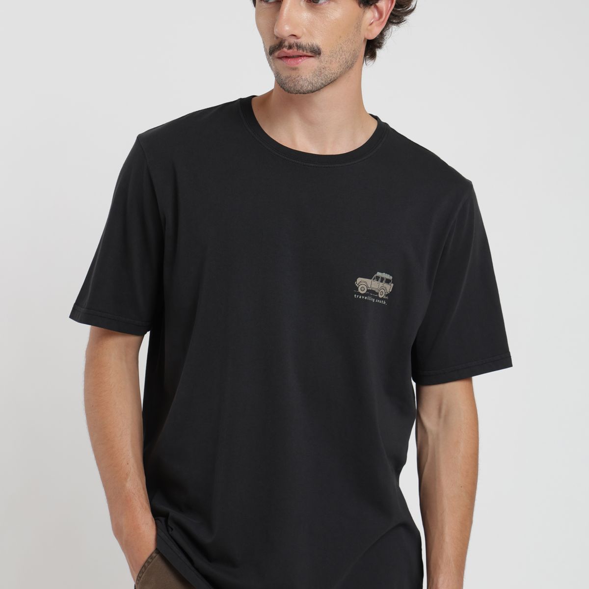 FROENS - Polera hombre manga corta Auto negro Froens