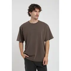 FROENS - Polera hombre manga corta Oversize café