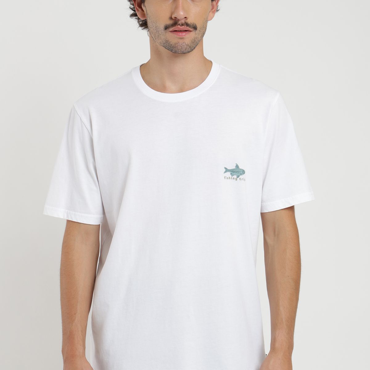 FROENS - Polera hombre manga corta Pez blanco Froens