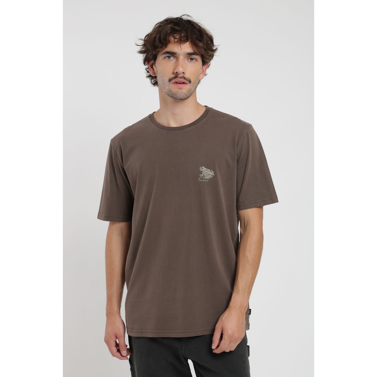 FROENS - Polera hombre manga corta Rana café Froens