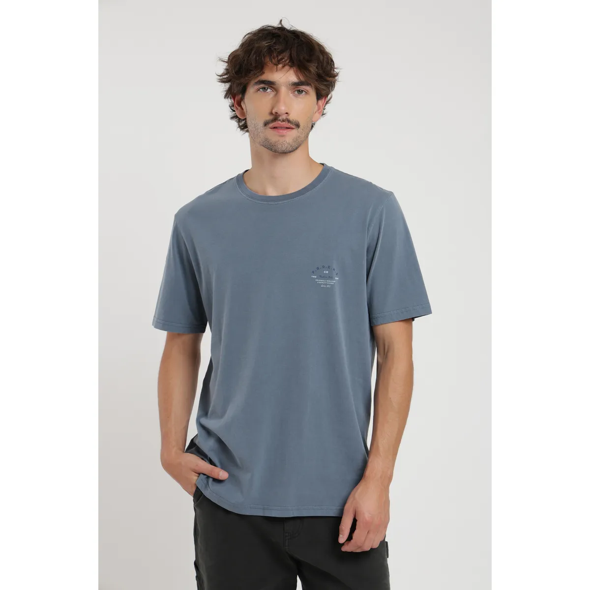 FROENS - Polera hombre manga corta Text azul Froens
