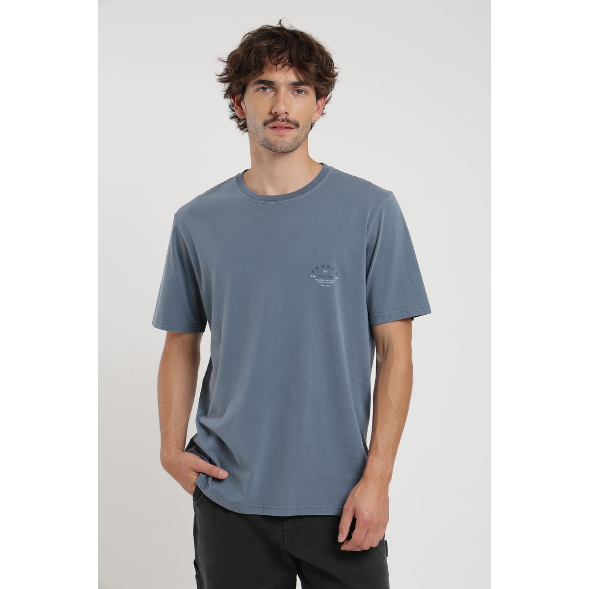 FROENS - Polera hombre manga corta Text azul Froens