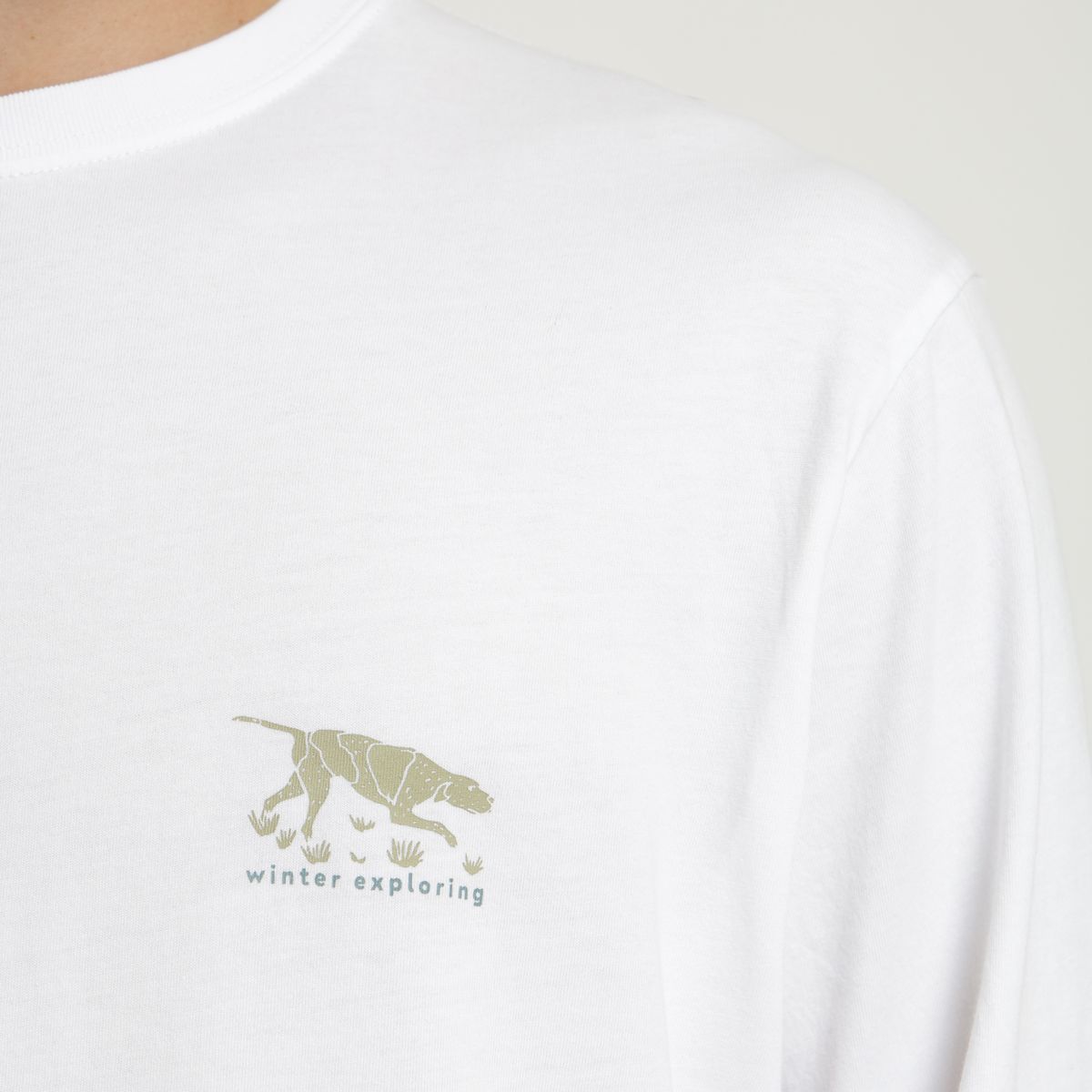 FROENS - Polera hombre manga larga  Dog blanco Froens