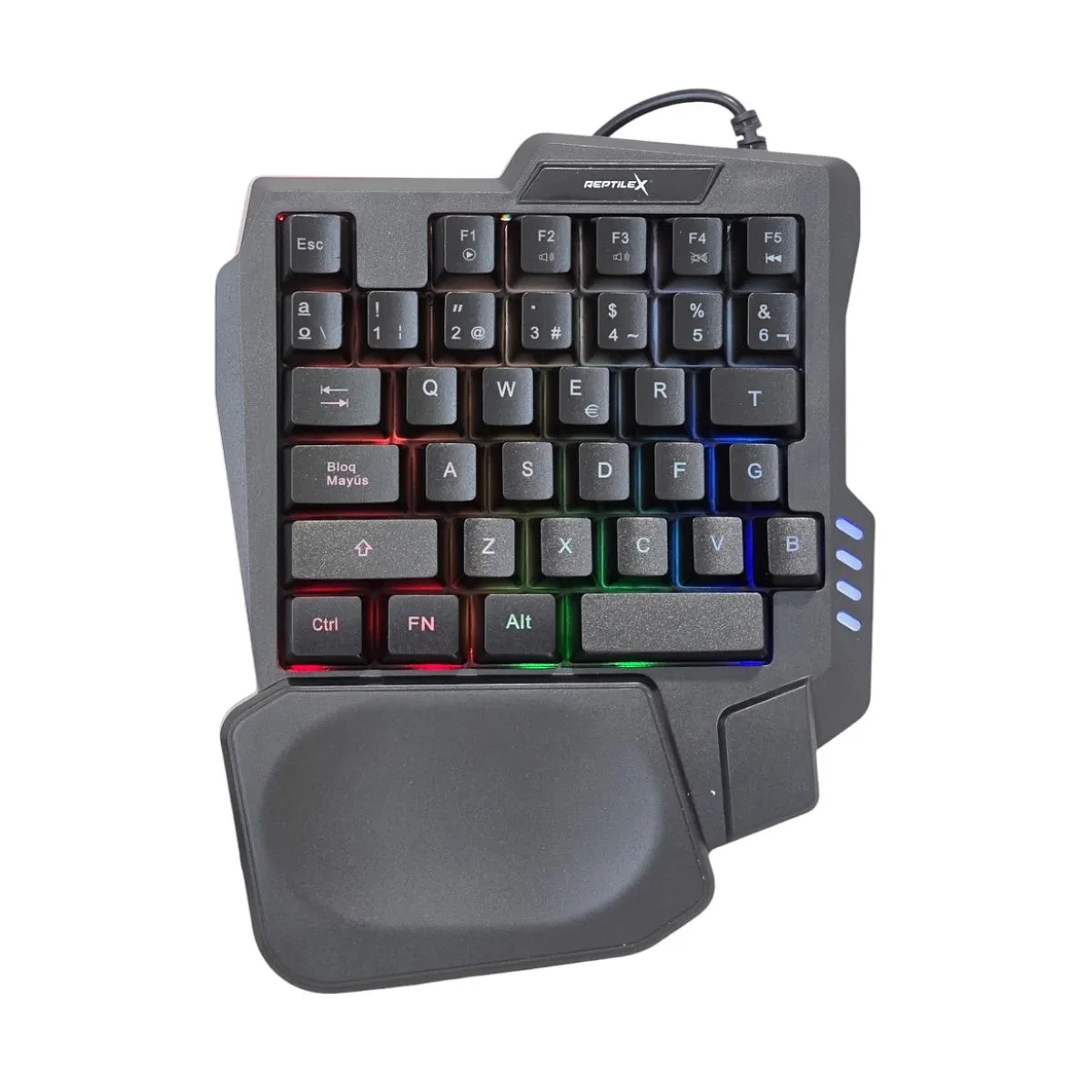 REPTILEX - Teclado Gamer Retroiluminado Reptilex Una Mano Rx0056