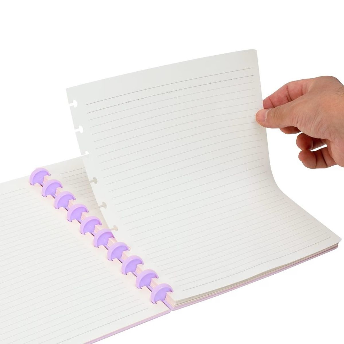 GENERICO - Libreta B5 Anillada Recargable Sworld con 2 Pines 80Hjs Morado