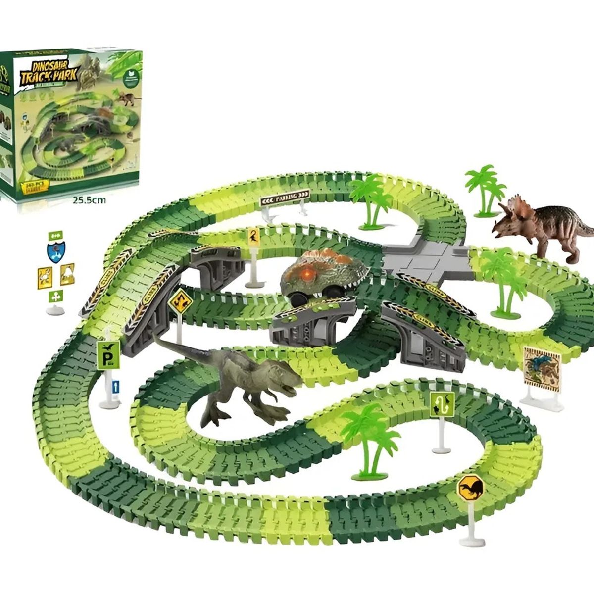 GENERICO - 340pcs Pista Carreras Juguetes Niños Con Coche De Dinosaurio BELUG